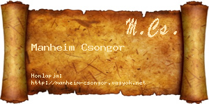 Manheim Csongor névjegykártya